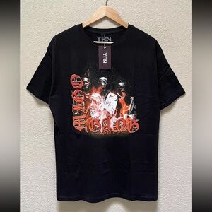 YRN Migos Migo Gang Print Logo T-Shirt Men’s Size Large-NWT